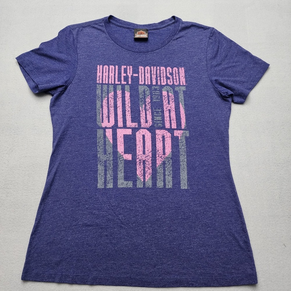 Harley-Davidson Wild at Heart Purple Heather Graphic T-Shirt Women's XL